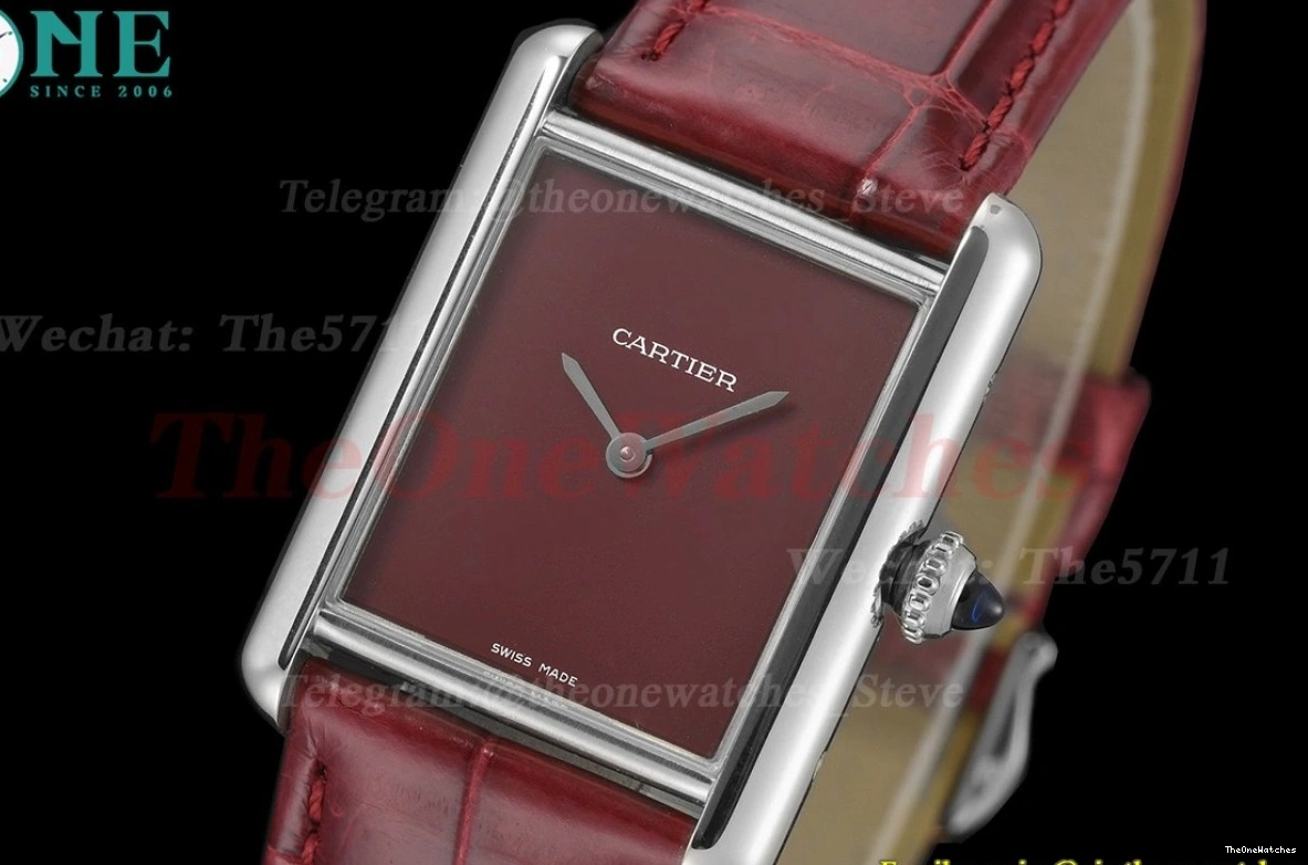 SS DRF Alligator LE Tank Leather 25.5mm Quartz Dial Red Must 0523